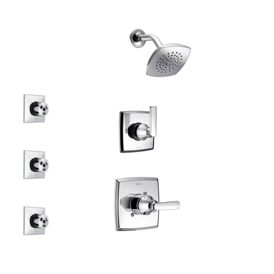 Delta Ashlyn Chrome Finish Shower System with Control Handle, 3-Setting Diverter, Showerhead, and 3 Body Sprays SS1426412