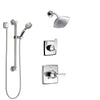 Delta Ashlyn Chrome Finish Shower System with Control Handle, 3-Setting Diverter, Showerhead, and Hand Shower with Grab Bar SS1426415