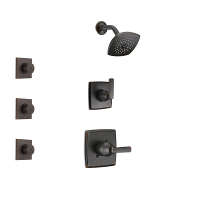 Delta Ashlyn Venetian Bronze Finish Shower System with Control Handle, 3-Setting Diverter, Showerhead, and 3 Body Sprays SS142641RB2