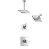Delta Zura Chrome Finish Shower System with Control Handle, 3-Setting Diverter, Showerhead, and Ceiling Mount Showerhead SS142743