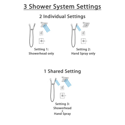 Delta Zura Polished Nickel Finish Shower System with Control Handle, 3-Setting Diverter, Showerhead, and Hand Shower with Wall Bracket SS14274PN2