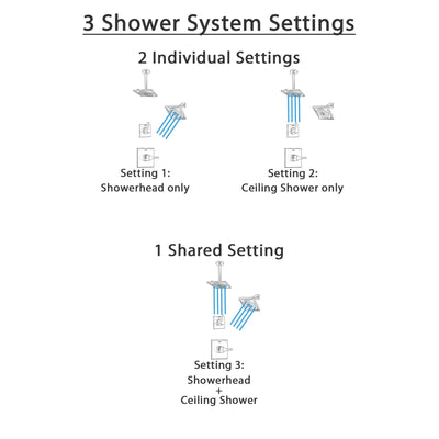 Delta Zura Stainless Steel Finish Shower System with Control Handle, 3-Setting Diverter, Showerhead, and Ceiling Mount Showerhead SS14274SS6