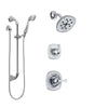 Delta Addison Chrome Finish Shower System with Control Handle, 3-Setting Diverter, Showerhead, and Hand Shower with Slidebar SS1429215