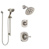 Delta Addison Stainless Steel Finish Shower System with Control Handle, 3-Setting Diverter, Showerhead, and Hand Shower with Slidebar SS14292SS6