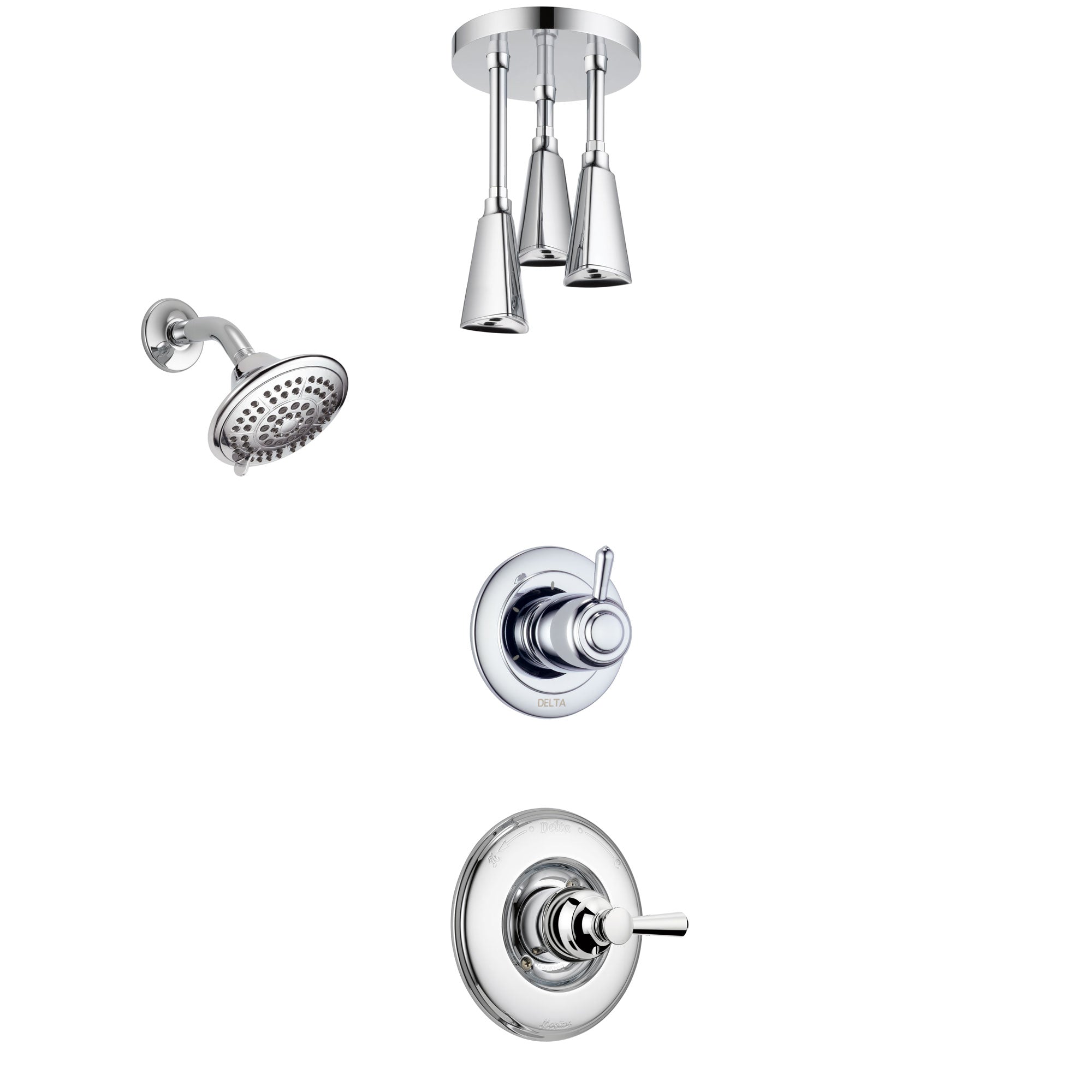 Delta Linden Chrome Finish Shower System With Control Handle 3 Settin   SS142936 