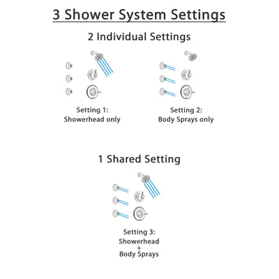 Delta Linden Stainless Steel Finish Shower System with Control Handle, 3-Setting Diverter, Showerhead, and 3 Body Sprays SS14293SS2