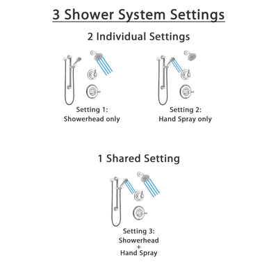 Delta Linden Stainless Steel Finish Shower System with Control Handle, 3-Setting Diverter, Showerhead, and Hand Shower with Grab Bar SS14293SS3