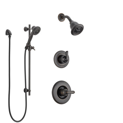 Delta Linden Venetian Bronze Finish Shower System with Control Handle, 3-Setting Diverter, Showerhead, and Hand Shower with Slidebar SS14294RB4