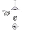 Delta Cassidy Chrome Finish Shower System with Control Handle, 3-Setting Diverter, Showerhead, and Ceiling Mount Showerhead SS1429716