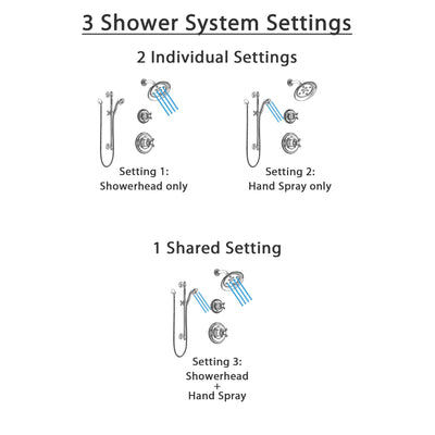 Delta Cassidy Polished Nickel Finish Shower System with Control Handle, 3-Setting Diverter, Showerhead, and Hand Shower with Slidebar SS142971PN2