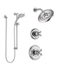 Delta Cassidy Chrome Finish Shower System with Control Handle, 3-Setting Diverter, Showerhead, and Temp2O Hand Shower with Slidebar SS1429724
