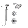 Delta Cassidy Chrome Finish Shower System with Control Handle, 3-Setting Diverter, Showerhead, and Hand Shower with Slidebar SS1429725