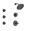 Delta Cassidy Venetian Bronze Finish Shower System with Control Handle, 3-Setting Diverter, Showerhead, and 3 Body Sprays SS142973RB2