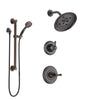 Delta Cassidy Venetian Bronze Finish Shower System with Control Handle, 3-Setting Diverter, Showerhead, and Hand Shower with Grab Bar SS142973RB3