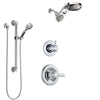 Delta Lahara Chrome Finish Shower System with Control Handle, 3-Setting Diverter, Dual Showerhead, and Hand Shower with Grab Bar SS14383