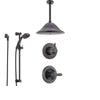 Delta Lahara Venetian Bronze Shower System with Normal Shower Handle, 3-setting Diverter, Large Ceiling Mount Shower Head, and Handheld Shower SS143882RB