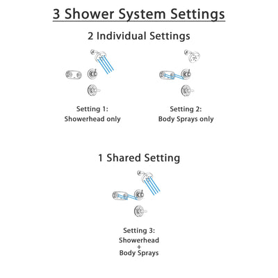 Delta Lahara Chrome Shower System with Normal Shower Handle, 3-setting Diverter, Modern Round Showerhead, and Dual Body Spray Plate SS143884