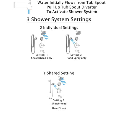 Delta Cassidy Stainless Steel Finish Tub and Shower System with Temp2O Control Handle, Diverter, Showerhead, and Hand Shower with Grab Bar SS14400SS6