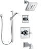 Delta Dryden Chrome Finish Tub and Shower System with Control Handle, 3-Setting Diverter, Showerhead, and Hand Shower with Slidebar SS1445136