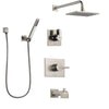 Delta Vero Stainless Steel Finish Tub and Shower System with Control Handle, Diverter, Showerhead, and Hand Shower with Wall Bracket SS144531SS4