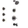 Delta Trinsic Venetian Bronze Finish Tub and Shower System with Control Handle, 3-Setting Diverter, Showerhead, and 3 Body Sprays SS14459RB1