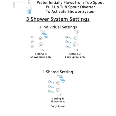 Delta Compel Stainless Steel Finish Tub and Shower System with Control Handle, 3-Setting Diverter, Showerhead, and 3 Body Sprays SS14461SS1
