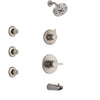Delta Compel Stainless Steel Finish Tub and Shower System with Control Handle, 3-Setting Diverter, Showerhead, and 3 Body Sprays SS14461SS2