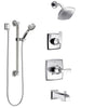 Delta Ashlyn Chrome Finish Tub and Shower System with Control Handle, 3-Setting Diverter, Showerhead, and Hand Shower with Grab Bar SS144643