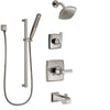 Delta Ashlyn Stainless Steel Finish Tub and Shower System with Control Handle, Diverter, Showerhead, and Hand Shower with Slidebar SS14464SS5