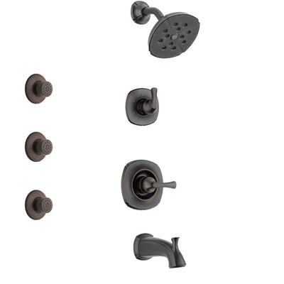 Delta Addison Venetian Bronze Finish Tub and Shower System with Control Handle, 3-Setting Diverter, Showerhead, and 3 Body Sprays SS14492RB1