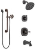Delta Addison Venetian Bronze Tub and Shower System with Control Handle, 3-Setting Diverter, Showerhead, and Hand Shower with Grab Bar SS14492RB5