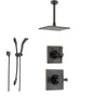 Delta Dryden Venetian Bronze Shower System with Normal Shower Handle, 3-setting Diverter, Modern Square Shower Head, and Handheld Shower SS145182RB