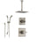 Delta Dryden Stainless Steel Shower System with Normal Shower Handle, 3-setting Diverter, Large Square Rain Ceiling Mount Showerhead, and Handheld Shower SS145182SS