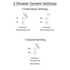 Delta Dryden Stainless Steel Shower System with Normal Shower Handle, 3-setting Diverter, Modern Square Showerhead, and 2 Body Sprays SS145185SS