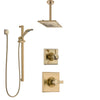 Delta Dryden Champagne Bronze Shower System with Control Handle, 3-Setting Diverter, Ceiling Mount Showerhead, and Hand Shower with Slidebar SS1451CZ3