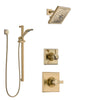 Delta Dryden Champagne Bronze Finish Shower System with Control Handle, 3-Setting Diverter, Showerhead, and Hand Shower with Slidebar SS1451CZ4