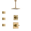 Delta Dryden Champagne Bronze Finish Shower System with Control Handle, 3-Setting Diverter, Ceiling Mount Showerhead, and 3 Body Sprays SS1451CZ7