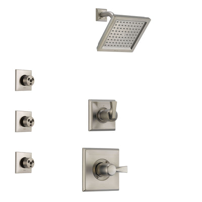 Delta Dryden Stainless Steel Finish Shower System with Control Handle, 3-Setting Diverter, Showerhead, and 3 Body Sprays SS1451SS6