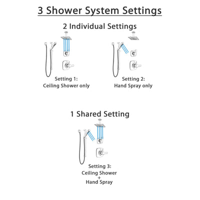 Delta Tesla Polished Nickel Shower System with Control Handle, 3-Setting Diverter, Ceiling Mount Showerhead, and Hand Shower with Slidebar SS1452PN1