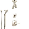 Delta Tesla Polished Nickel Shower System with Control Handle, 3-Setting Diverter, Ceiling Mount Showerhead, and Hand Shower with Slidebar SS1452PN2