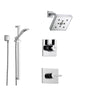 Delta Vero Chrome Shower System with Normal Shower Handle, 3-setting Diverter, Modern Square Showerhead, and Handheld Shower SS145381