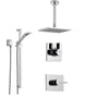 Delta Vero Chrome Shower System with Normal Shower Handle, 3-setting Diverter, Large Ceiling Mount Rain Showerhead, and Handheld Shower SS145383