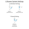 Delta Vero Stainless Steel Shower System with Normal Shower Handle, 3-setting Diverter, Large Square Rain Ceiling Mount Showerhead, and Wall Mount Modern Showerhead SS145384SS