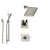 Delta Vero Stainless Steel Shower System with Normal Shower Handle, 3-setting Diverter, Square Showerhead, and Modern Handheld Shower SS145385SS