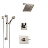Delta Vero Stainless Steel Finish Shower System with Control Handle, 3-Setting Diverter, Showerhead, and Hand Shower with Grab Bar SS1453SS2