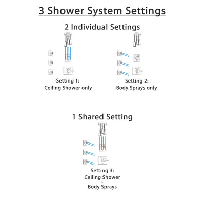 Delta Vero Stainless Steel Finish Shower System with Control Handle, 3-Setting Diverter, Ceiling Mount Showerhead, and 3 Body Sprays SS1453SS6