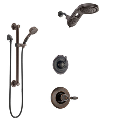 Delta Victorian Venetian Bronze Finish Shower System with Control Handle, 3-Setting Diverter, Dual Showerhead, and Hand Shower with Grab Bar SS1455RB8