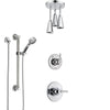 Delta Trinsic Chrome Finish Shower System with Control Handle, 3-Setting Diverter, Ceiling Mount Showerhead, and Hand Shower with Grab Bar SS14593