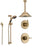 Delta Trinsic Champagne Bronze Shower System with Normal Shower Handle, 3-setting Diverter, Large Ceiling Mount Rain Showerhead, and Handheld Spray SS145982CZ