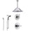 Delta Trinsic Chrome Shower System with Normal Shower Handle, 3-setting Diverter, Large Ceiling Mount Rain Showerhead, and Hand Shower SS145982